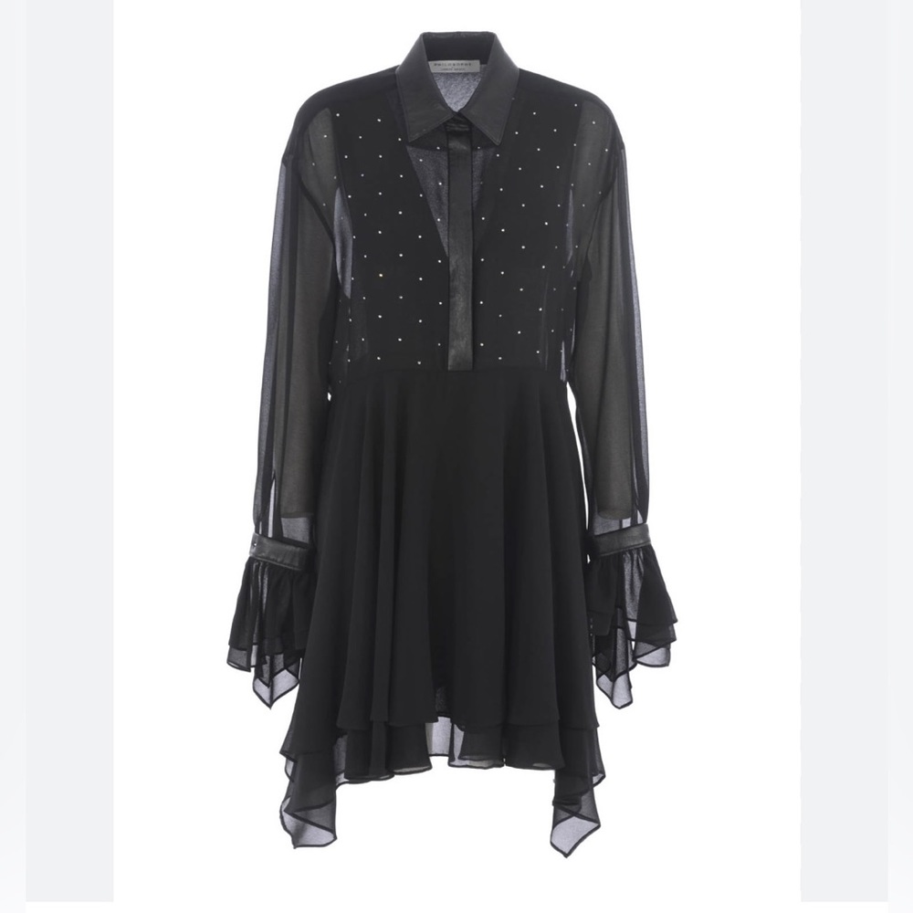 PHILOSOPHY DI LORENZO SERAFINI Embellished georgette asymmetric dress